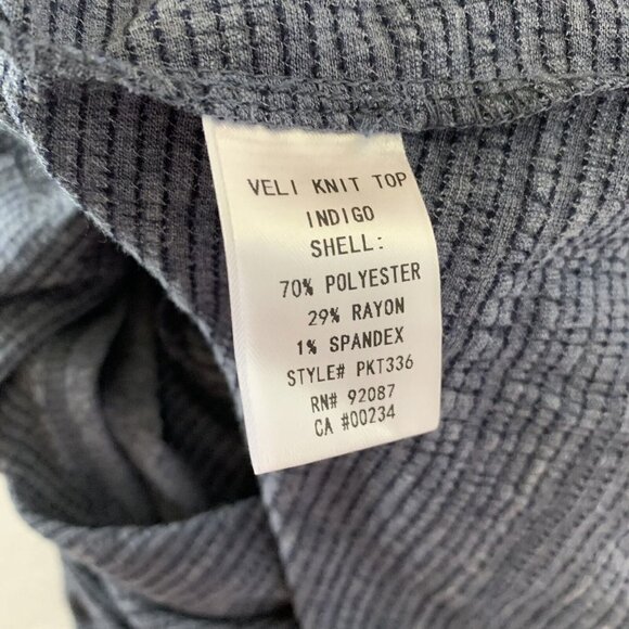PPLA Clothing Veli Knit Top Indigo Blue Tunic Peasant Bell Women’s Small - Picture 10 of 10